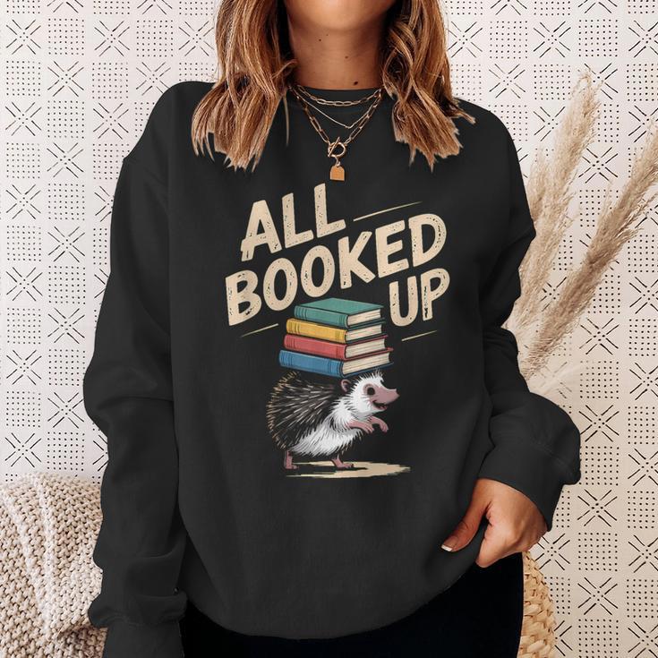 Hedgehog Book Lovers All Booked UP Retro Sweatshirt Gifts for Her Hedgehog Book Lovers All Booked UP Retro Sweatshirt Gifts for Her