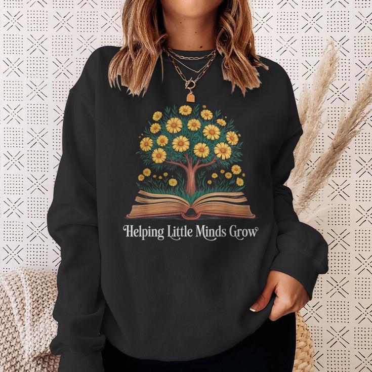Helping Little Minds Grow Book Tree Education Sweatshirt Gifts for Her