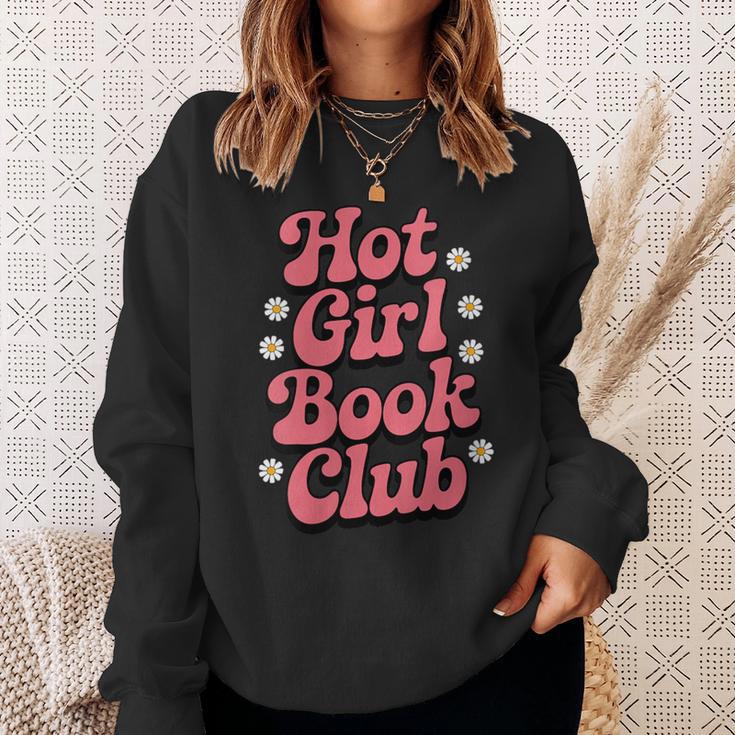 Hot Girl Book Club Retro Daisies Sweatshirt Gifts for Her