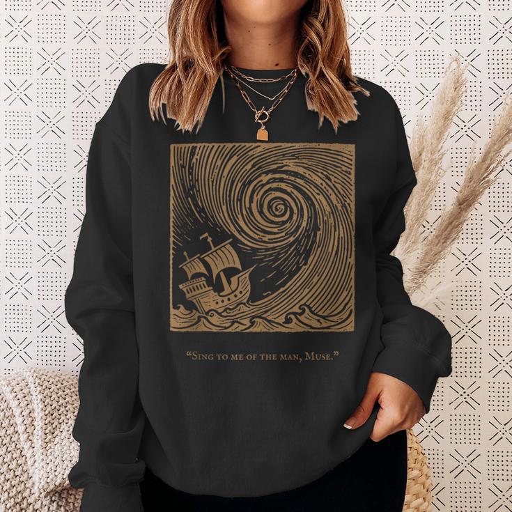 Iliad Odyssey Homer Ancient Greek History Book Odyssey Sweatshirt Gifts for Her