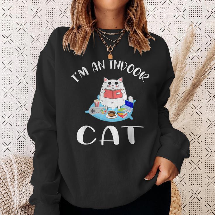 I'm An Indoor Cat I Drink Coffee Read Books Play Games Sweatshirt Gifts for Her