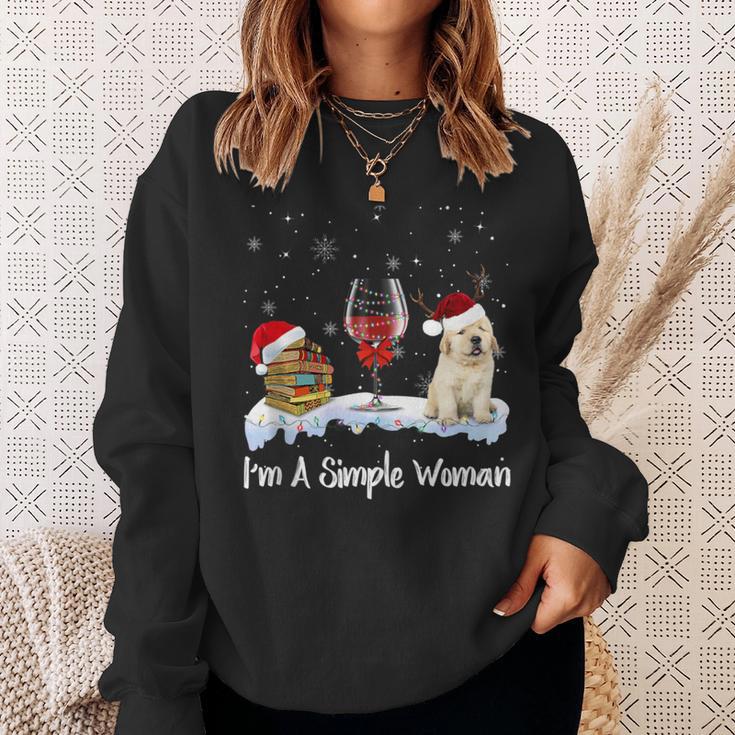 I'm Simple Woman Books Wine Golden Retriever Dog Lover Xmas Sweatshirt Gifts for Her I'm Simple Woman Books Wine Golden Retriever Dog Lover Xmas Sweatshirt Gifts for Her