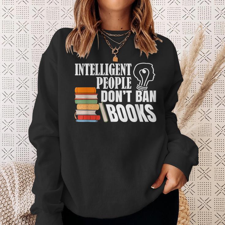 Intelligent People Don't Ban Books Reading Bookish Librarian Sweatshirt Gifts for Her Intelligent People Don't Ban Books Reading Bookish Librarian Sweatshirt Gifts for Her