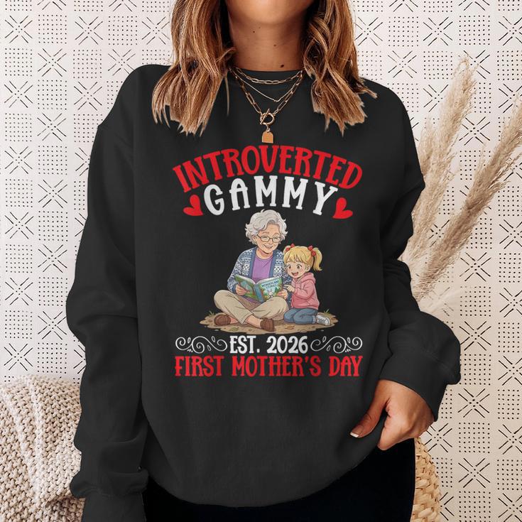 Introverted Gammy Est 2026 First Mother's Day Reading Book Sweatshirt Gifts for Her