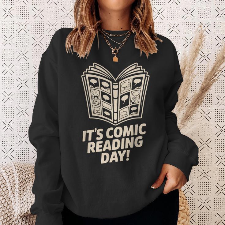 It’s Comic Reading Day Manga Cartoon Book Graphic Novel Sweatshirt Gifts for Her