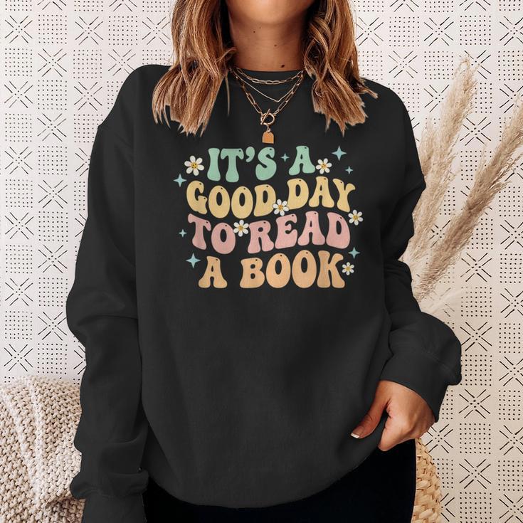 It's A Good Day To Read A Book Kids Reading Teacher Bookworm Sweatshirt Gifts for Her