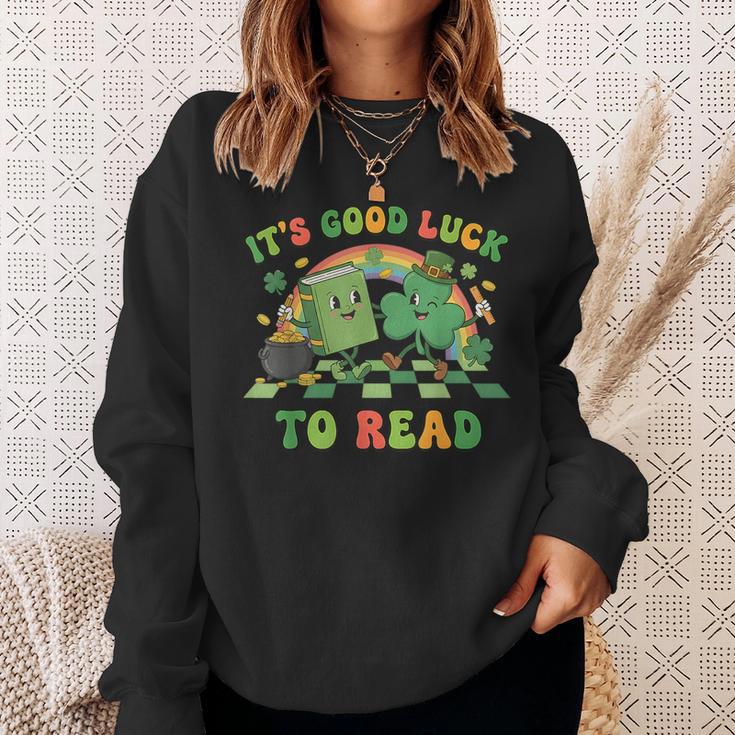 It's Good Luck To Read St Patrick's Day Book Lucky Sweatshirt Gifts for Her