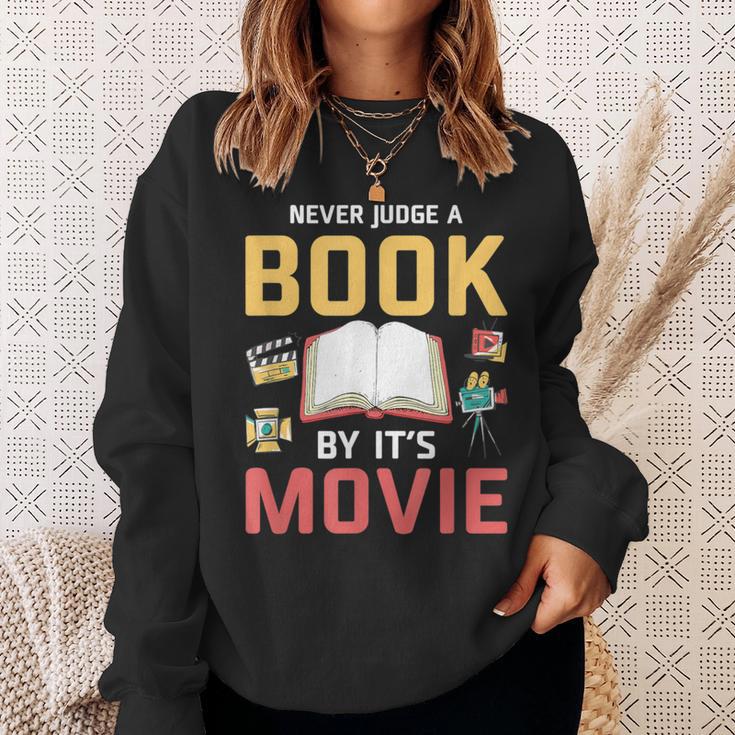 Never Judge A Book By It's Movie Reading Sweatshirt Gifts for Her