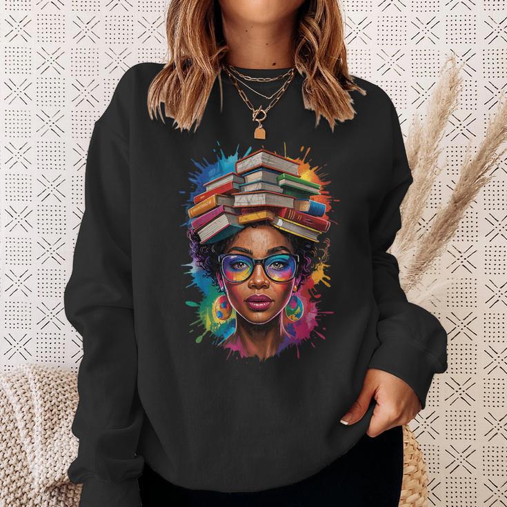 Juneteenth Educated Melanin Queen Afro Women Book Lover Sweatshirt Gifts for Her