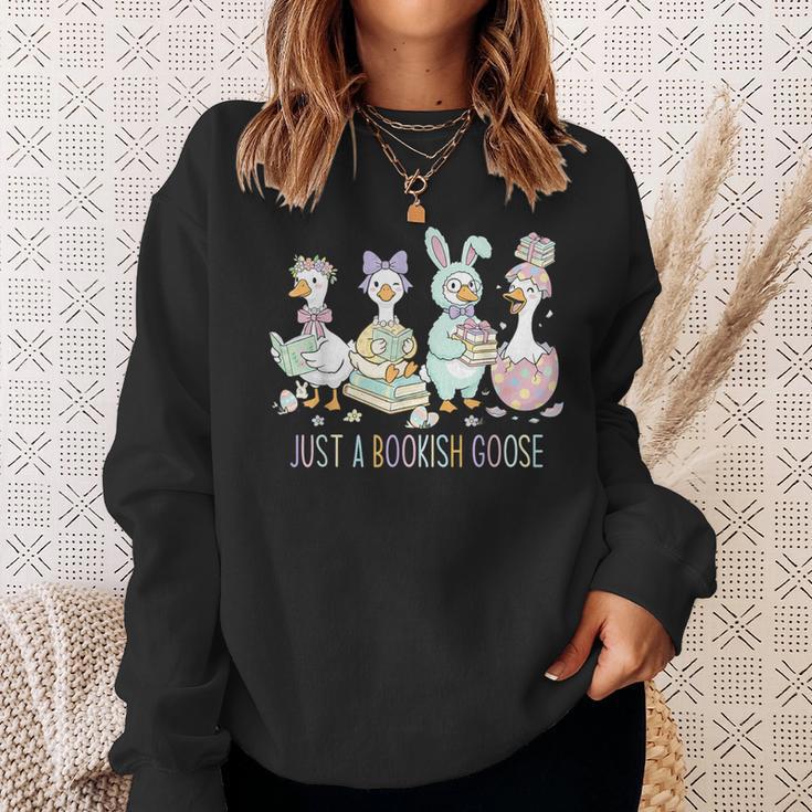 Just A Bookish Goose Bunny Easter Day Reading Book Lover Sweatshirt Gifts for Her Just A Bookish Goose Bunny Easter Day Reading Book Lover Sweatshirt Gifts for Her