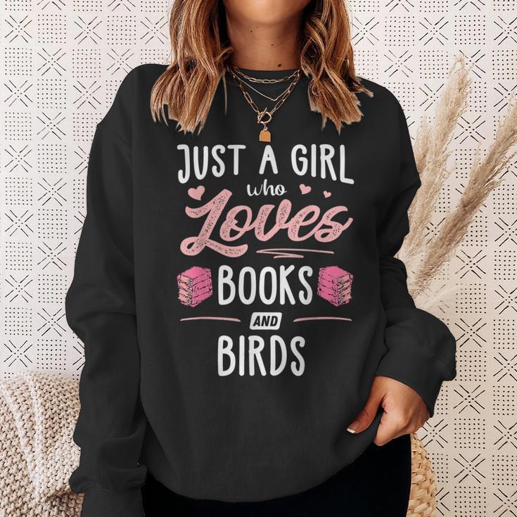 Just A Girl Who Loves Books And Birds Women Sweatshirt Gifts for Her