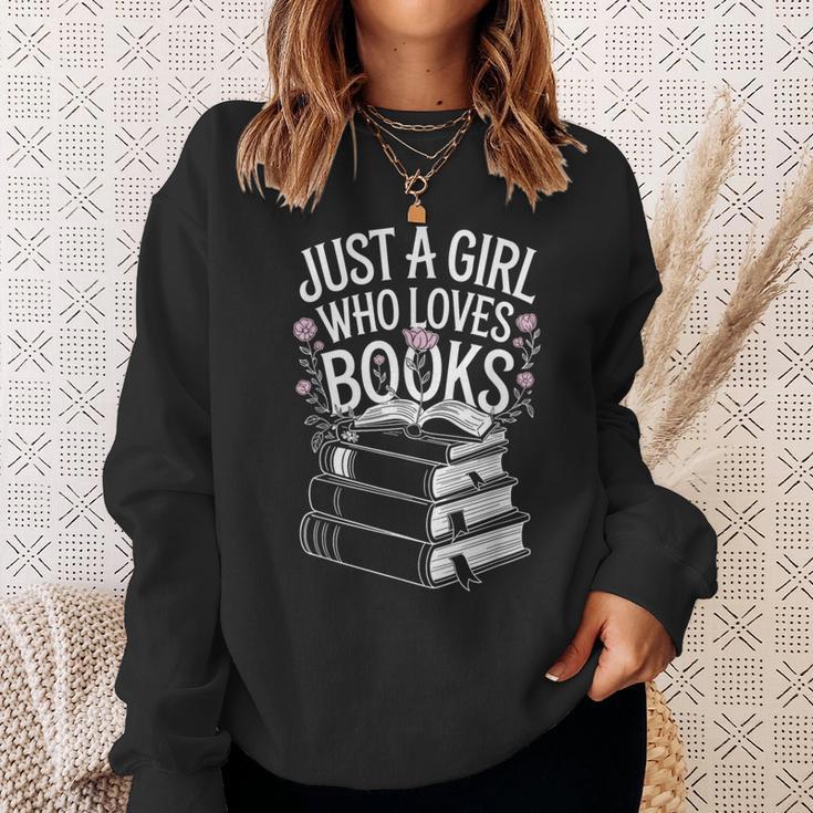 Just a Girl Who Loves Books Book Lover Reading For Women Sweatshirt Gifts for Her