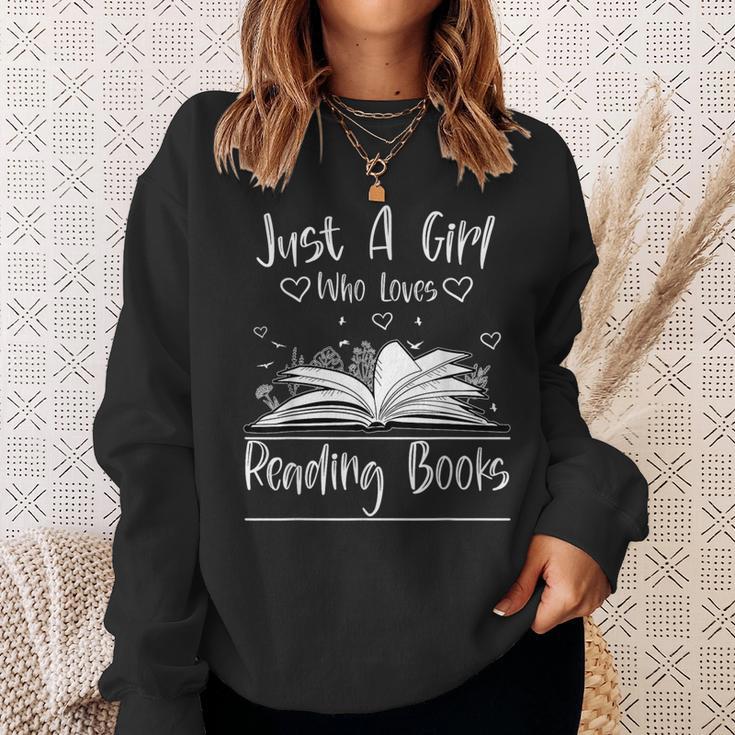 Just A Girl Who Loves Books Book Lovers Sweatshirt Gifts for Her