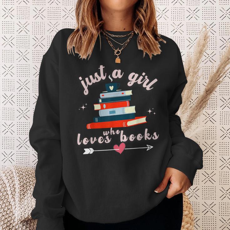 Just A Girl Who Loves Books For Book Worm Lover Sweatshirt Gifts for Her