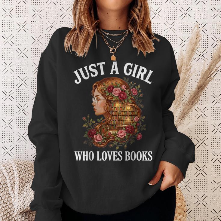 Just A Girl Who Loves Books For Bookworm Book Lover Sweatshirt Gifts for Her