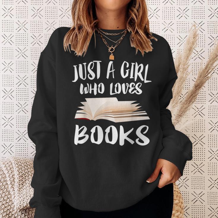 Just A Girl Who Loves Books Reader Lover T-Shirt Sweatshirt Gifts for Her
