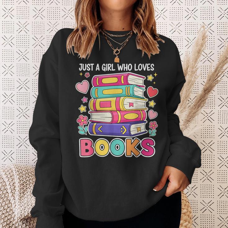 Just A Girl Who Loves Books Reading Library Sweatshirt Gifts for Her Just A Girl Who Loves Books Reading Library Sweatshirt Gifts for Her