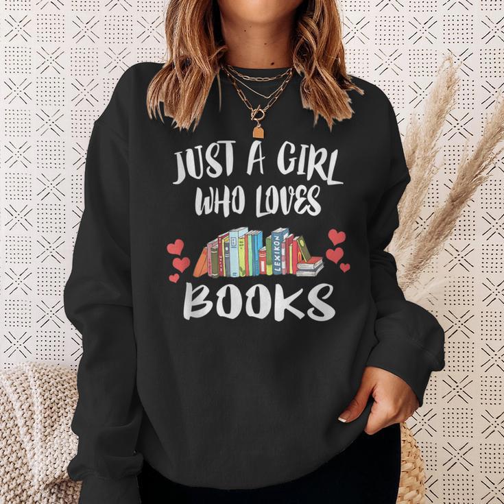 Just A Girl Who Loves Books Reading Sweatshirt Gifts for Her