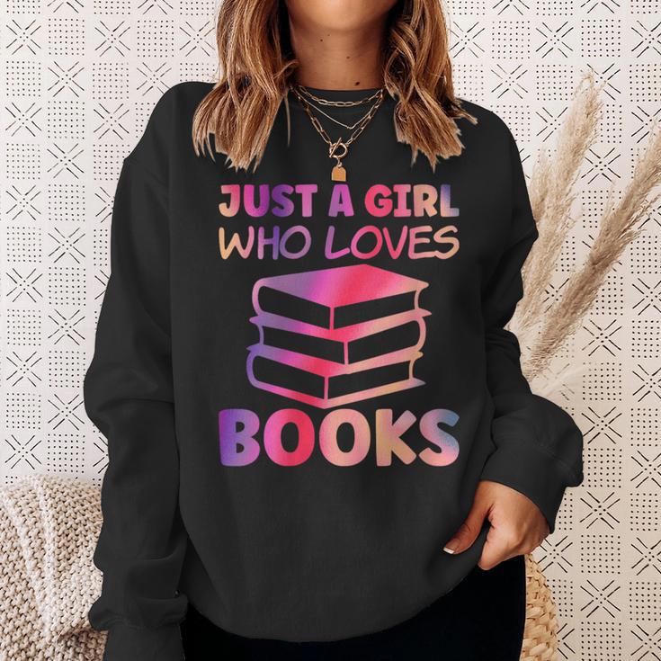 Just A Girl Who Loves Books Sweatshirt Gifts for Her Just A Girl Who Loves Books Sweatshirt Gifts for Her