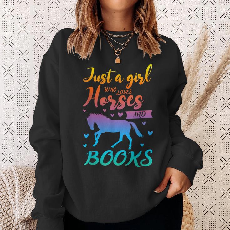 Just a Girl Who Loves Horses And Books Book Lover Sweatshirt Gifts for Her Just a Girl Who Loves Horses And Books Book Lover Sweatshirt Gifts for Her
