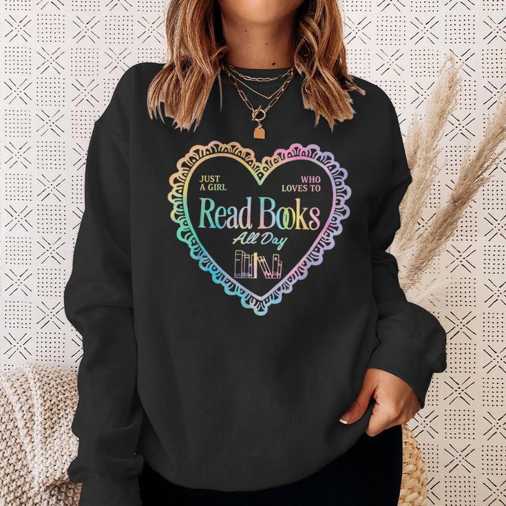 Just A Girl Who Loves To Read Books All Day Sweatshirt Gifts for Her