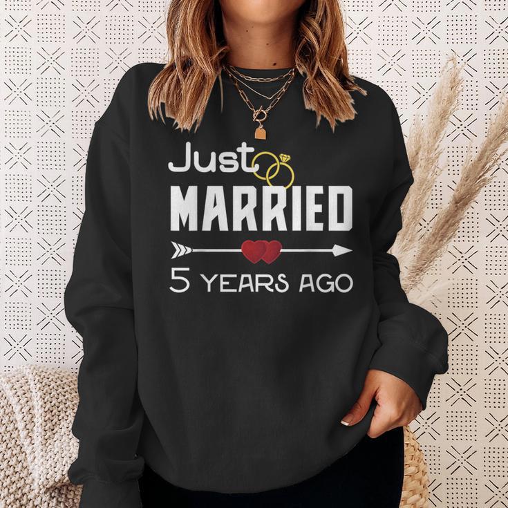 Just Married 5年前シャツ 結婚5周年記念 スウェットシャツ 彼女への贈り物
