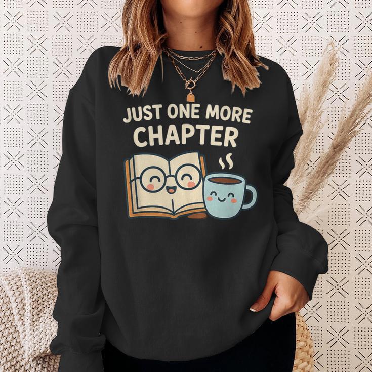 Just One More Chapter Book Lover Reading Coffee Kawaii Sweatshirt Gifts for Her