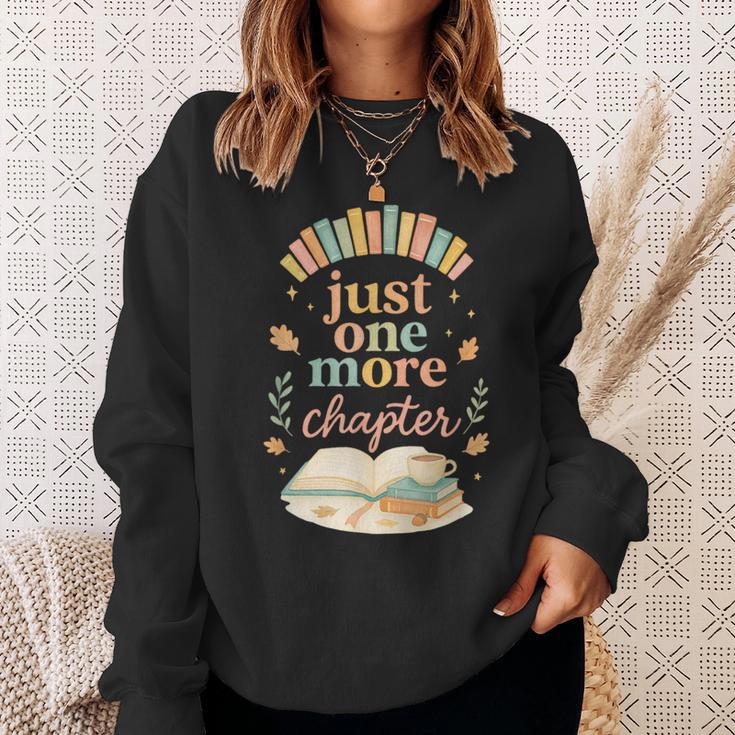 Just One More Chapter Cozy Book Lover Reading & Coffee Sweatshirt Gifts for Her