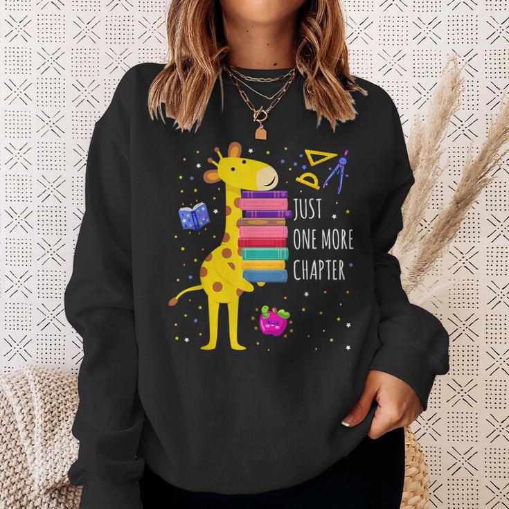 Just One More Chapter Cute Giraffe Book Reading Nerd Sweatshirt Gifts for Her