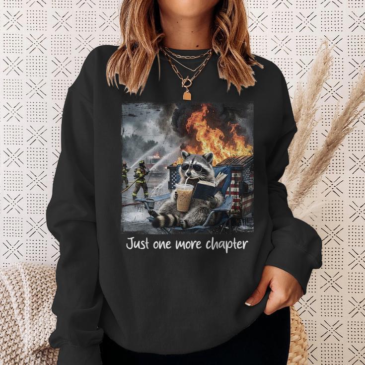 Just One More Chapter Dumpster Raccoon Reading Book Sweatshirt Gifts for Her