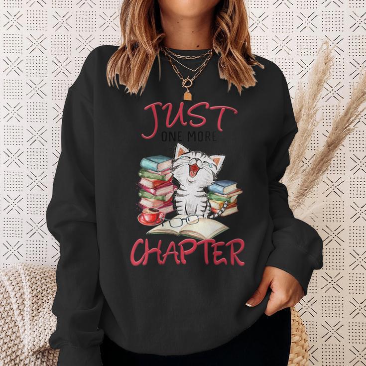 Just One More Chapter- I Love Reading Book And Meow Sweatshirt Gifts for Her