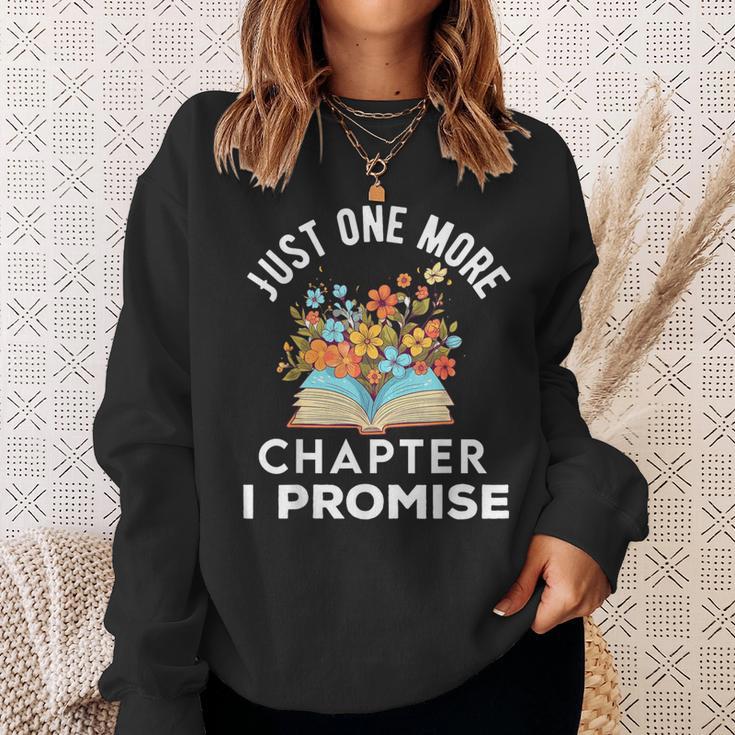 Just One More Chapter I Promise Book Lover Worm Nerd Sweatshirt Gifts for Her
