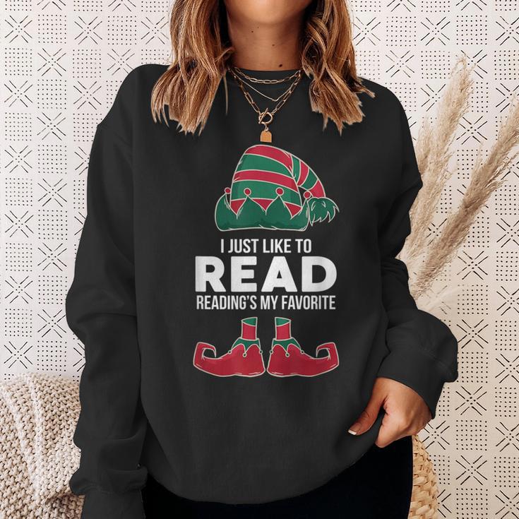 I Just Like To Read Reading's My Favorite Xmas Book Club Fan Sweatshirt Gifts for Her