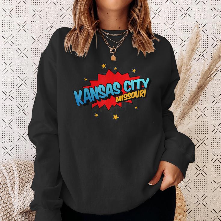 Kansas City Missouri MO Pop Art Comic Book Inspired Sweatshirt Gifts for Her