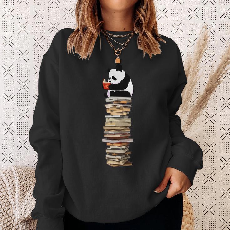 Kawaii Reading Books And Tea Panda Sweatshirt Gifts for Her