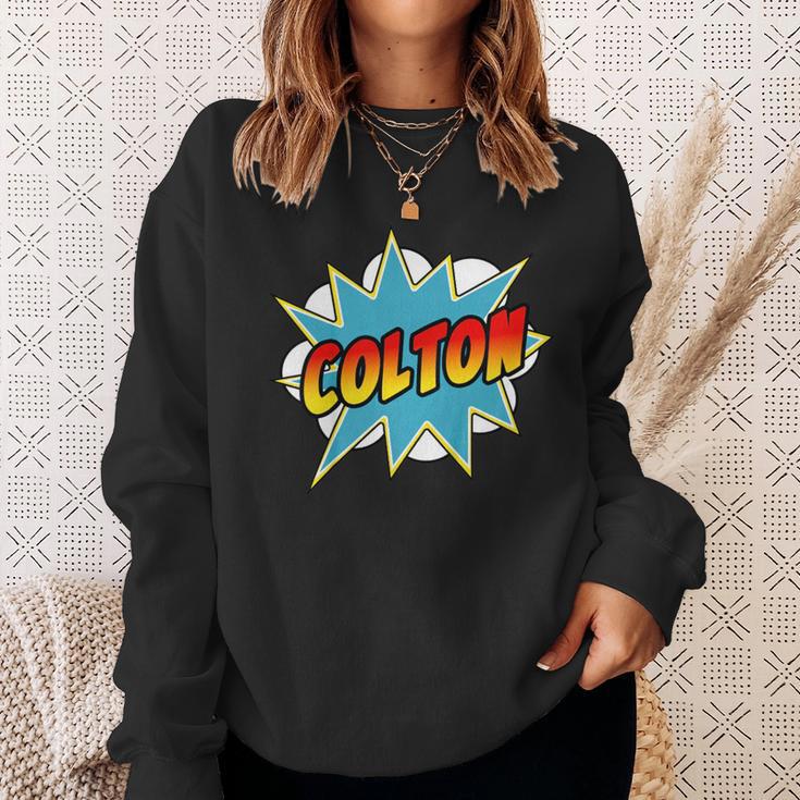 Kids Boys Colton Comic Book Superhero Name Sweatshirt Gifts for Her Kids Boys Colton Comic Book Superhero Name Sweatshirt Gifts for Her