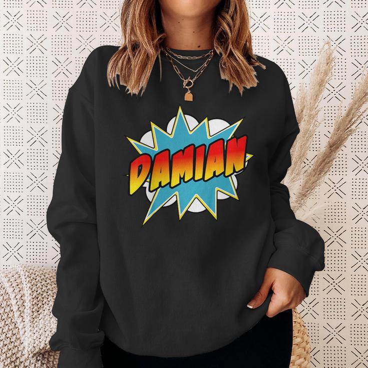 Kids Boys Damian Name Comic Book Superhero Sweatshirt Gifts for Her