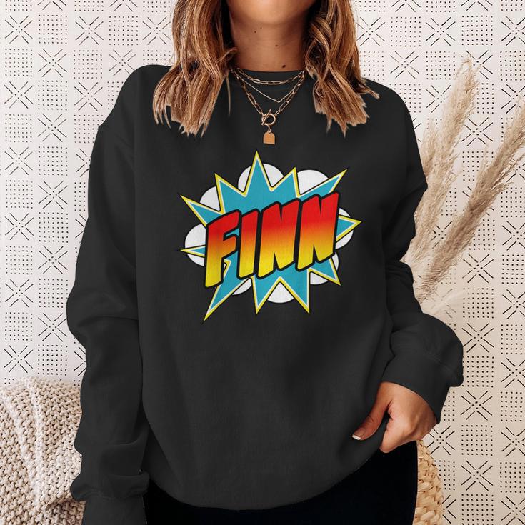 Kids Boys Finn Name Comic Book Superhero Sweatshirt Gifts for Her