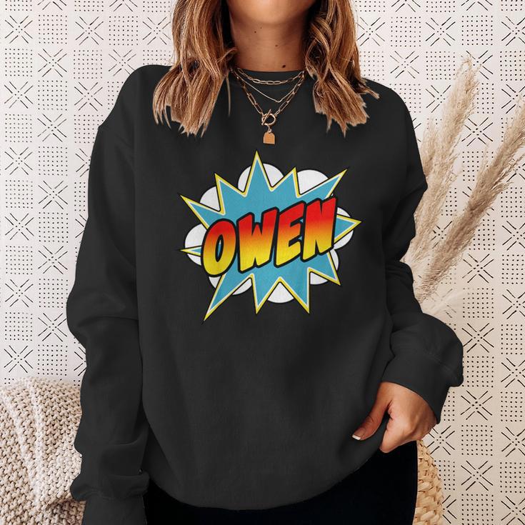 Kids Boys Owen Comic Book Superhero Name Sweatshirt Gifts for Her