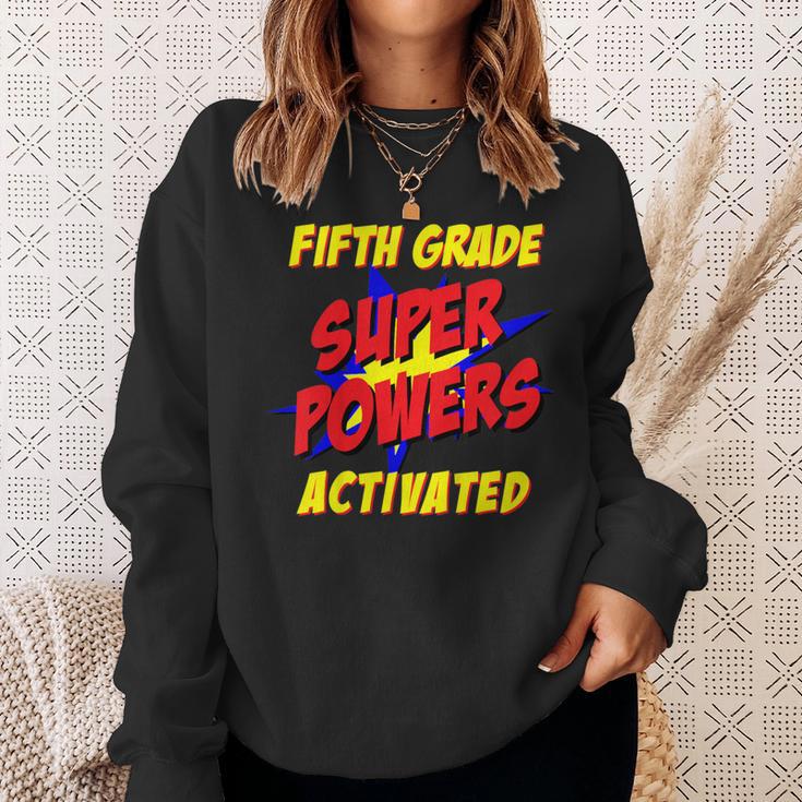 Kids Fifth Grade Superpower Superhero Comic Book First Day School Sweatshirt Gifts for Her
