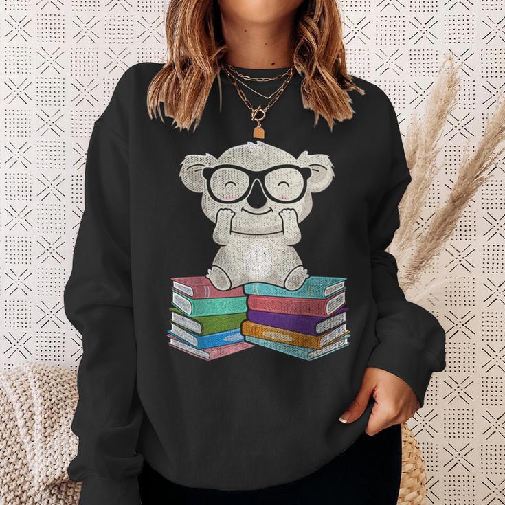Koala Bear Reading Books Koala Sweatshirt Gifts for Her Koala Bear Reading Books Koala Sweatshirt Gifts for Her