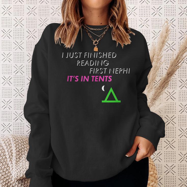 LDS 1st Nephi Pun Book Of Mormon Joke In Tents Sweatshirt Gifts for Her
