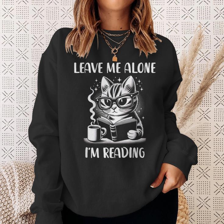 Leave Me Alone I'm Reading Nerdy Cat Drink Coffee Read Book For Men Women Sweatshirt Gifts for Her Leave Me Alone I'm Reading Nerdy Cat Drink Coffee Read Book For Men Women Sweatshirt Gifts for Her