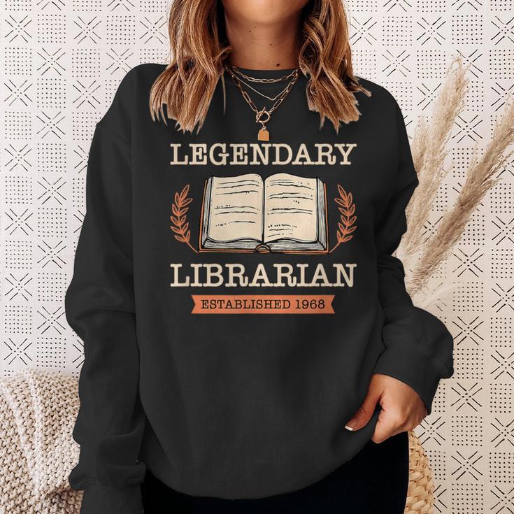 Legendary Librarian Established 1968 Library Book Birthday Sweatshirt Gifts for Her