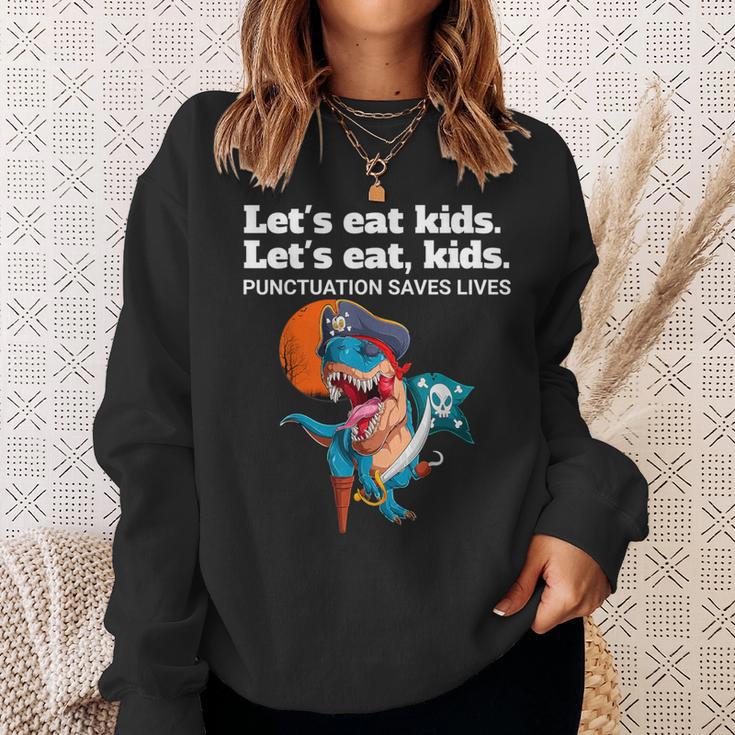 Let's Eat Kids Punctuation Saves Books Grammar Sweatshirt Gifts for Her Let's Eat Kids Punctuation Saves Books Grammar Sweatshirt Gifts for Her