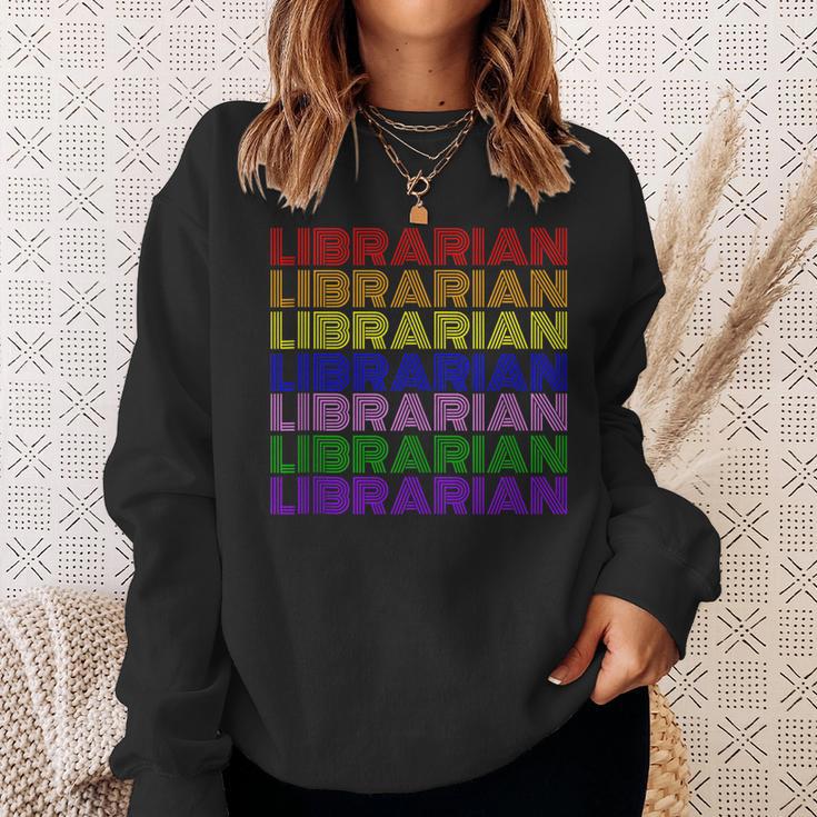 LGBTQ Pride Librarian Library Worker Reading Books Book Fan Sweatshirt Gifts for Her
