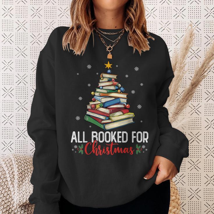 Librarian Book Lover Men Women Kids All Booked For Christmas Sweatshirt Gifts for Her