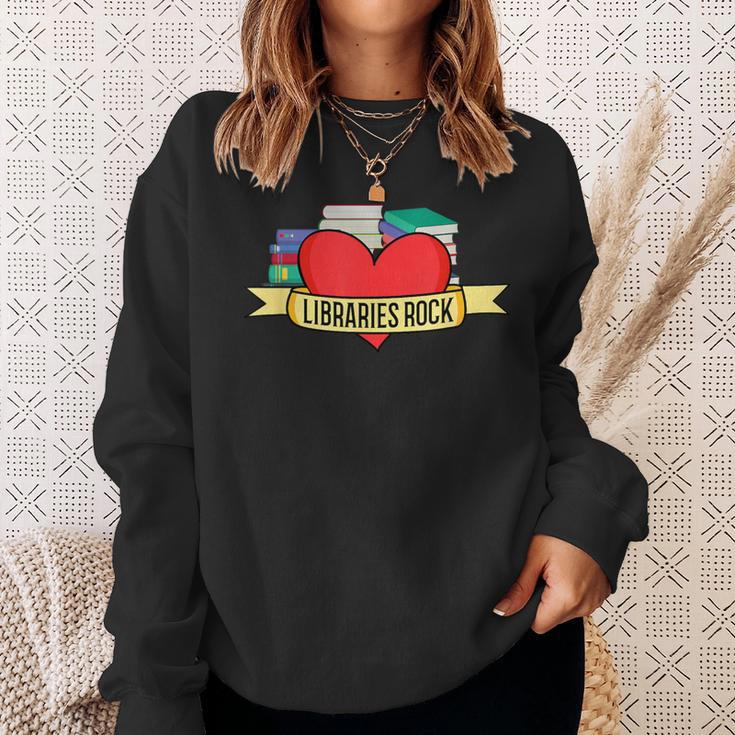 Librarian Library Assistant Libraries Rock Book Lover Sweatshirt Gifts for Her
