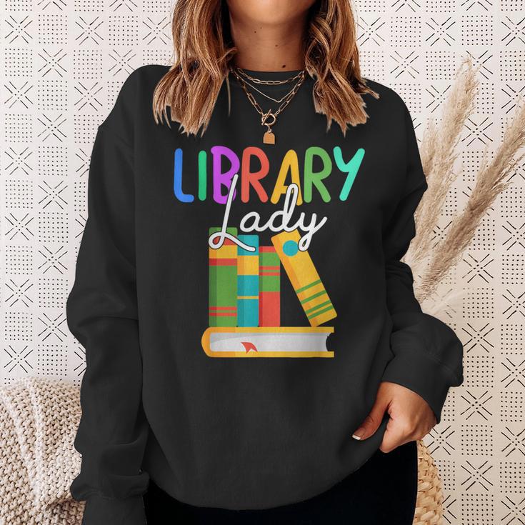 Librarian Library Lady Reading Bookworm Books Lover Sweatshirt Gifts for Her