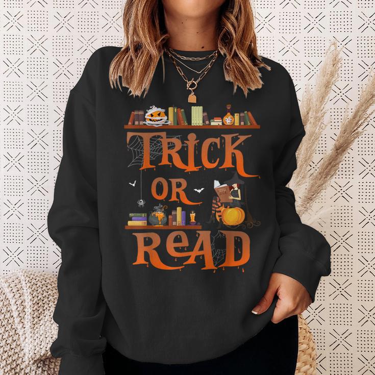 Librarian Trick Or Read Library Event Halloween Book Lovers Sweatshirt Gifts for Her